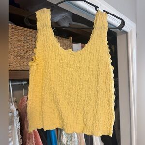 all:row yellow textured tank!